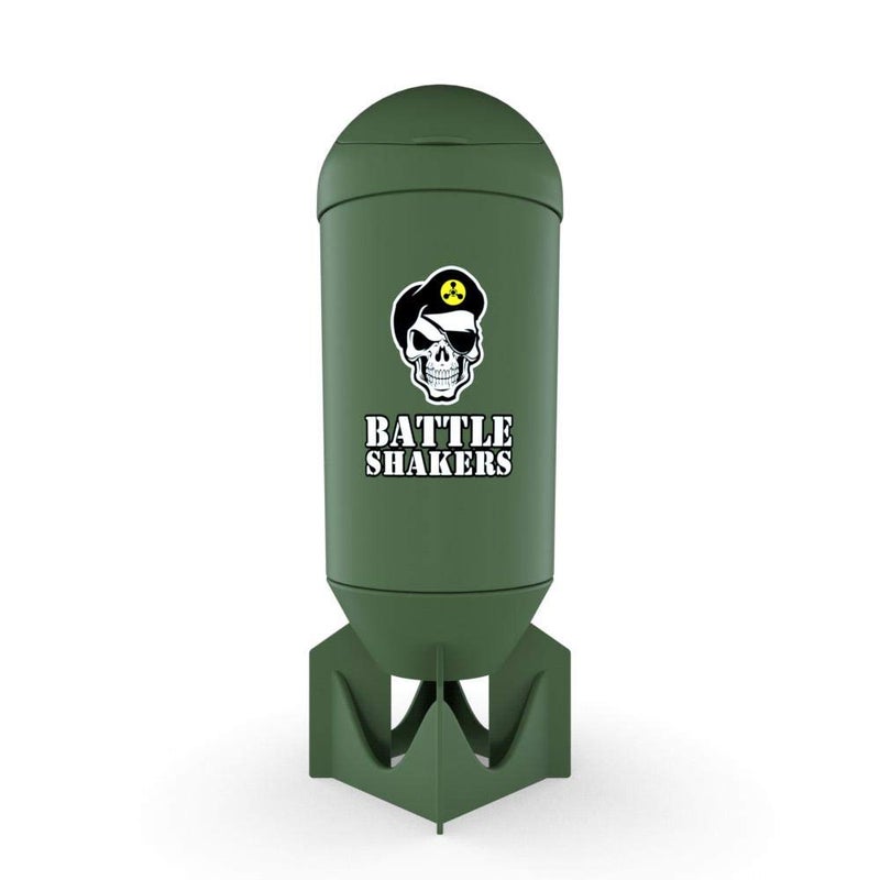 Battle Shakers أدوات معركة شايكر | أكواب شايكر ذات طابع عسكري | صاروخ، قنبلة، طوربيد، رصاصة | زجاجة شايكر مع حجرة تخزين | زجاجات شايكر بروتين | 20 أونصة - Image 4